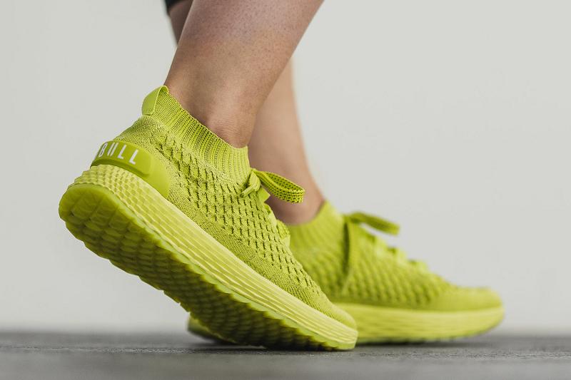 Women's Nobull Neon Lime Reflective Knit Running Shoes Light / Green | SG E2730B